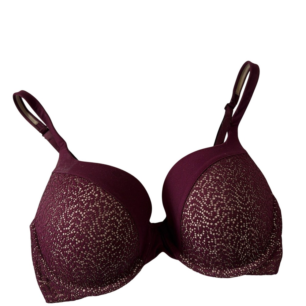 Victorias Secret Body By Victoria Perfect Shape Lace Bra Burgundy 32DD